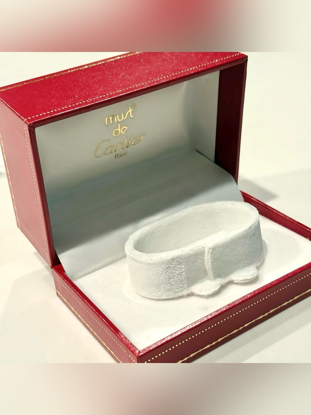 AUTHENTIC RARE VINTAGE CARTIER TRINITY BLACK LEATHER WATCH - WITH BOX - Picture 16 of 16